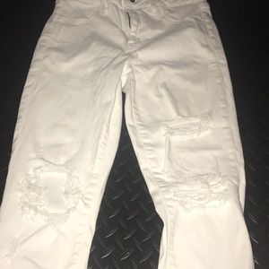 Ripped white American eagle jeans